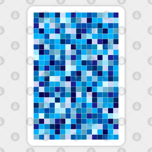 Blue square tiles Magnet by rheyes